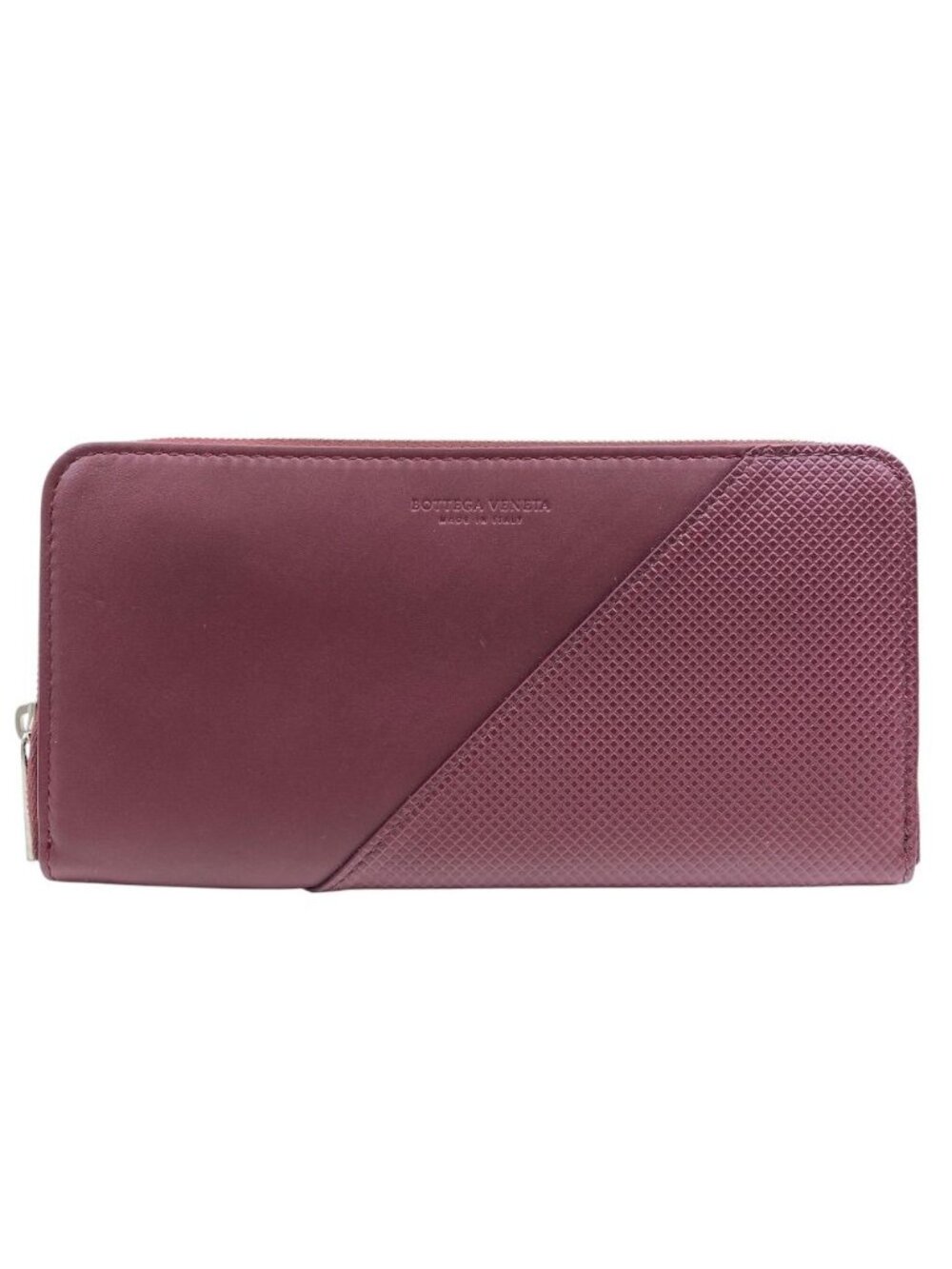 Bottega Veneta Wallet Zip Around Marco Polo Leather Bordeaux Compact Capacity